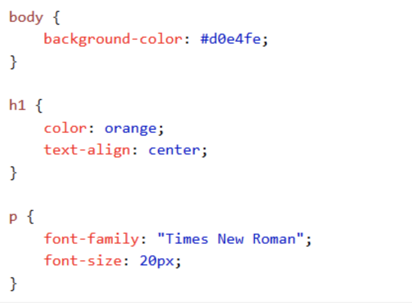Example of CSS